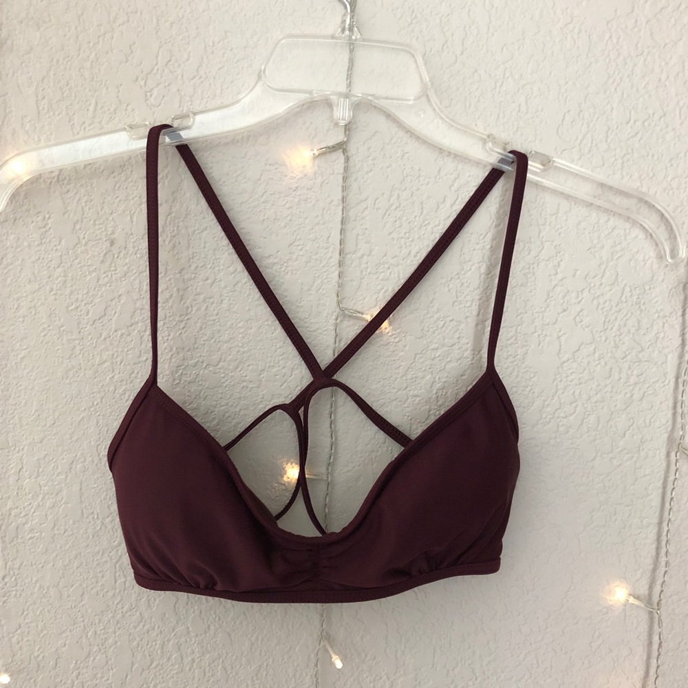 maroon bikini top